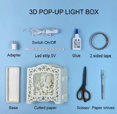 Merry Christmas 1 Pop Up Light Box File Paper Cut Template Cricut File