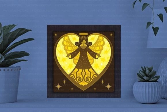 Angle Paper Cut Light Box Template