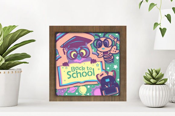 Back to School Paper Cut Light Box Graphics Template