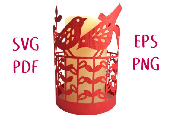 Floral/Birds Style Round Shape 3D Paper Lantern