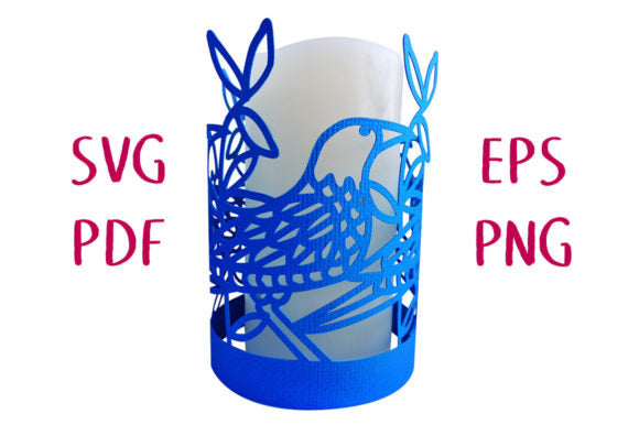 Floral/Birds Style Round Shape 3D Paper Lantern