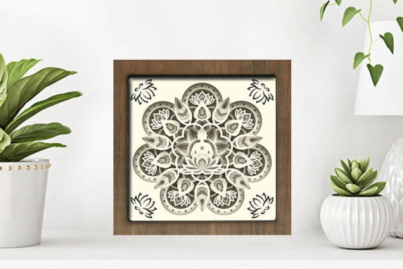 Buddha Paper Cut Light Box Graphics Template