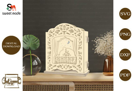 Cat - Pop Up Light Box File - Cricut File