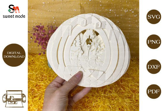 Christmas Pop Up Egg Light Box Paper Cut Template Cricut File