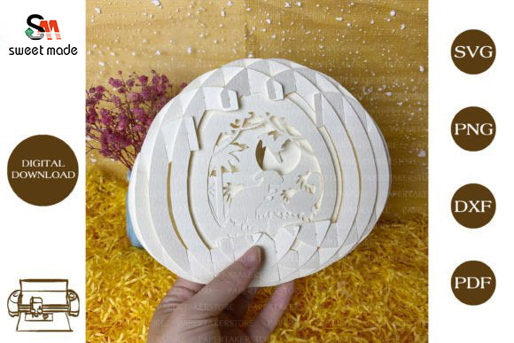 Dinosaur Pop Up Egg Light Box Paper Cut Template Cricut File