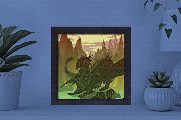 Dragon Paper Cut Light Box Graphics Template