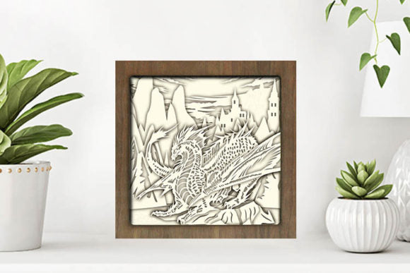 Dragon Paper Cut Light Box Graphics Template
