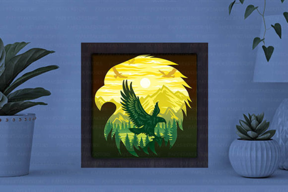 Eagle Paper Cut Light Box Graphics Template
