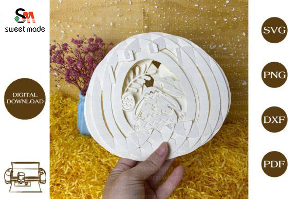 Easter-2 Pop Up Egg Light Box Paper Cut Template Cricut File
