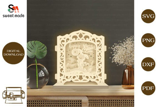 Easter 3 Pop Up Light Box File Paper Cut Template Cricut File