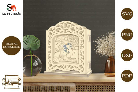 Fairy Pop Up Light Box File Paper Cut Template Cricut File