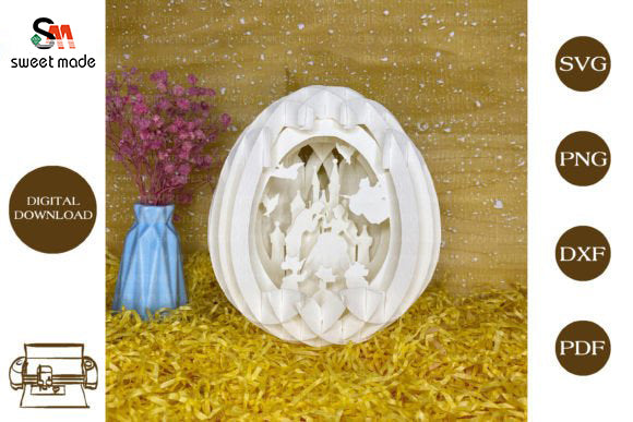 Fairy Tail Pop Up Egg Light Box Paper Cut Template Cricut File