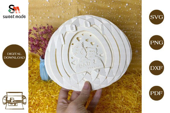 Fathers Day-2 Pop Up Egg Light Box Paper Cut Template Cricut File