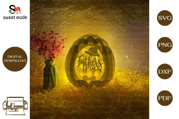 Fathers Day-4 Pop Up Egg Light Box Paper Cut Template Cricut File