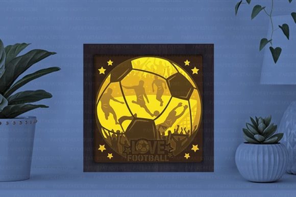 Football Paper Cut Light Box Graphics Template
