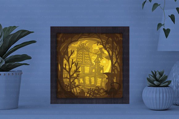 Halloween Paper Cut Light Box Graphics Template