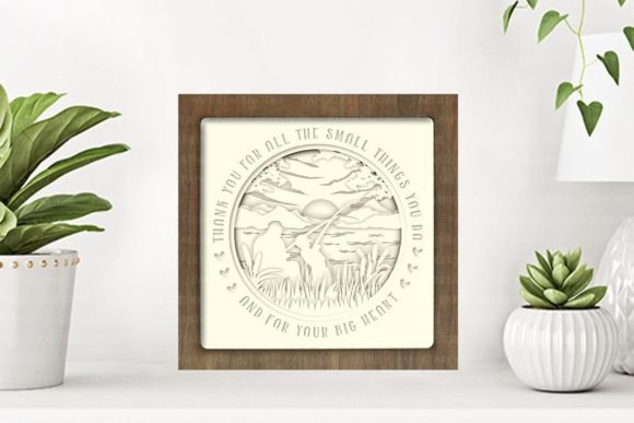 Happy Fathers Day Paper Cut Light Box Graphics Template -8