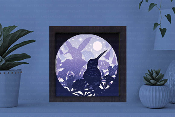 Hummingbird Paper Cut Light Box Graphics Template