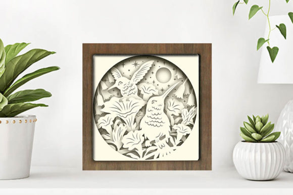 Hummingbird Paper Cut Light Box Graphics Template
