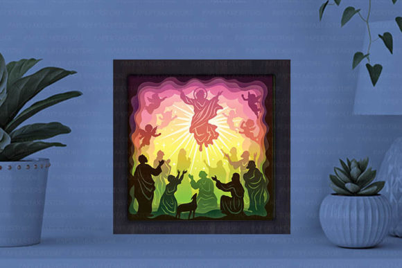 Jesus Paper Cut Light Box Graphics Template