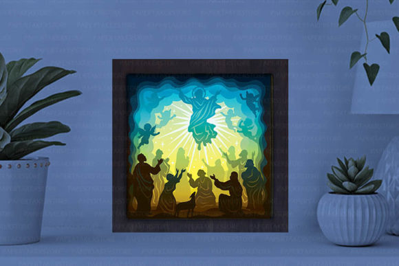 Jesus Paper Cut Light Box Graphics Template