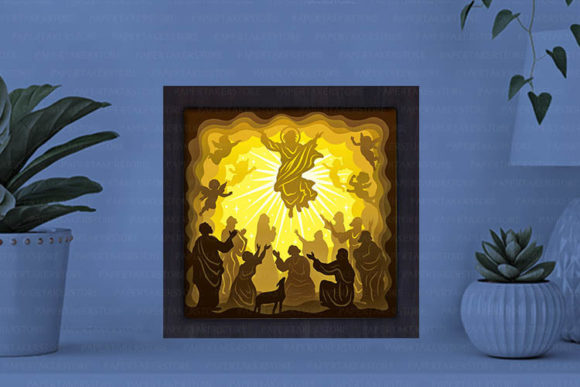 Jesus Paper Cut Light Box Graphics Template