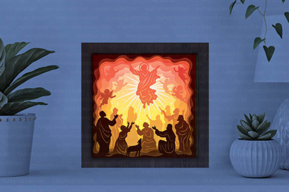 Jesus Paper Cut Light Box Graphics Template