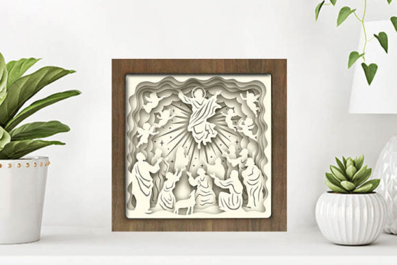 Jesus Paper Cut Light Box Graphics Template