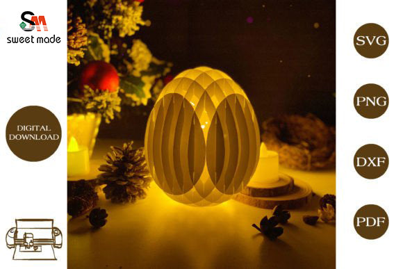 Love Pop Up Egg Light Box Paper Cut Template Cricut File
