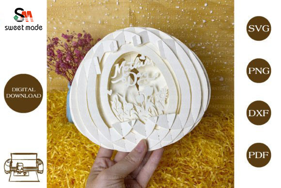 Mothers Day-1 Pop Up Egg Light Box Paper Cut Template Cricut File