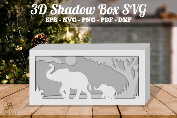 Animals Themes 3D Shadow Box Paper Cut Template(Rectangle)