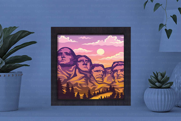Mount Rushmore Paper Cut Light Box Graphics Template