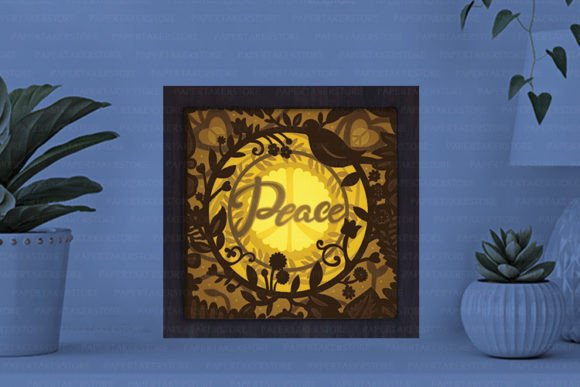 Peace Paper Cut Light Box Graphics Template