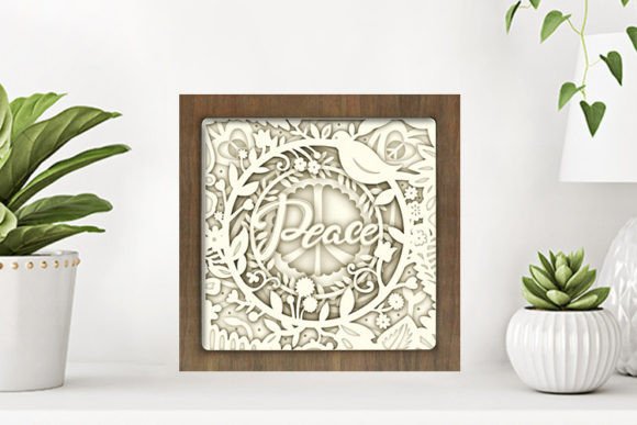 Peace Paper Cut Light Box Graphics Template