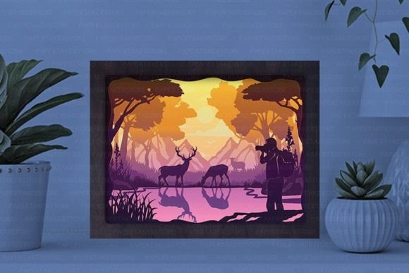Photographer Paper Cut Light Box Graphics Template