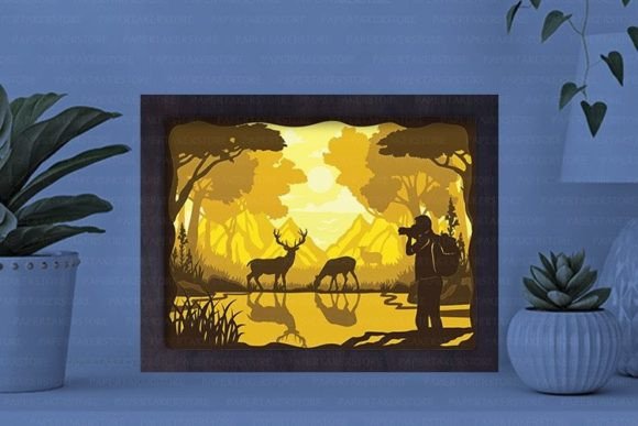 Photographer Paper Cut Light Box Graphics Template
