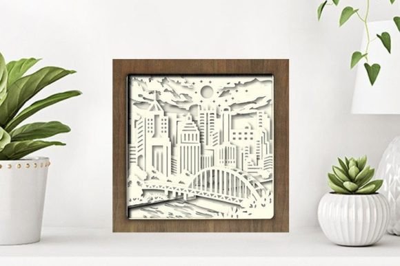 Pittsburgh Paper Cut Light Box Graphics Template