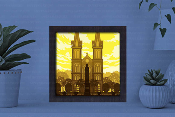 Saigon Paper Cut Light Box Graphics Template