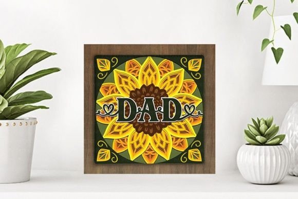 Sunflower Dad Paper Cut Light Box Graphics Template