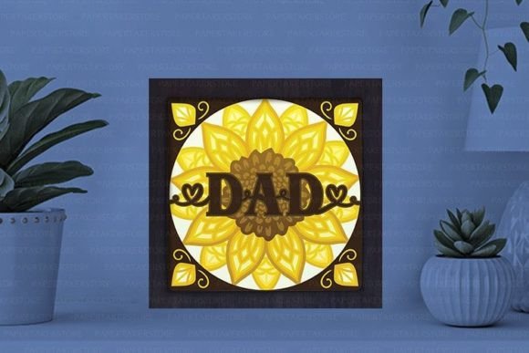 Sunflower Dad Paper Cut Light Box Graphics Template