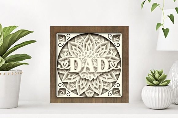 Sunflower Dad Paper Cut Light Box Graphics Template