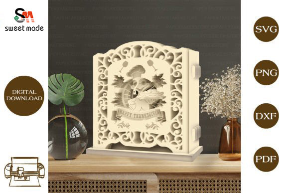 Thanksgiving Day 3 Pop Up Light Box File Paper Cut Template Cricut File
