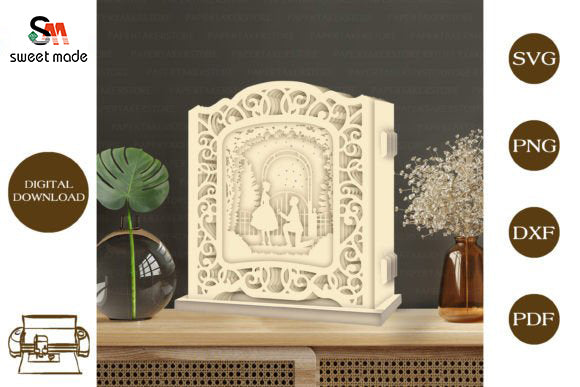 The Proposal Pop Up Light Box File Paper Cut Template Cricut File