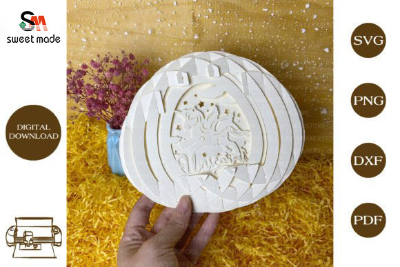 Unicorn Pop Up Egg Light Box Paper Cut Template Cricut File