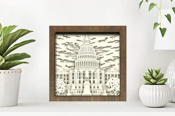 Washington DC Paper Cut Light Box Graphics Template