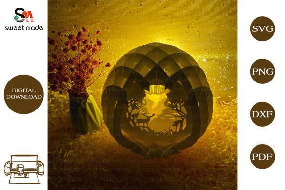 Waterfall Pop Up Egg Light Box Paper Cut Template Cricut File