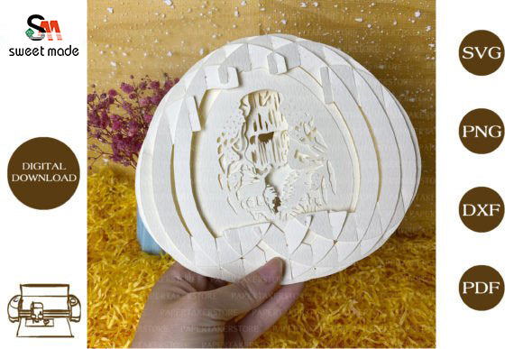 Waterfall Pop Up Egg Light Box Paper Cut Template Cricut File