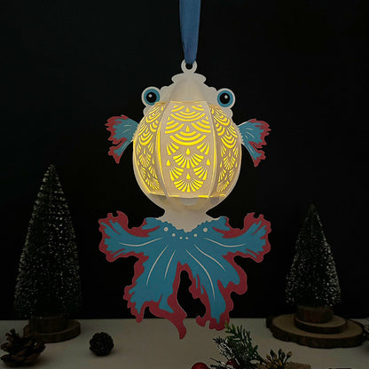 3D Fish Paper Lantern Template