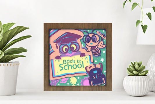 Back to School Paper Cut Light Box Graphics Template