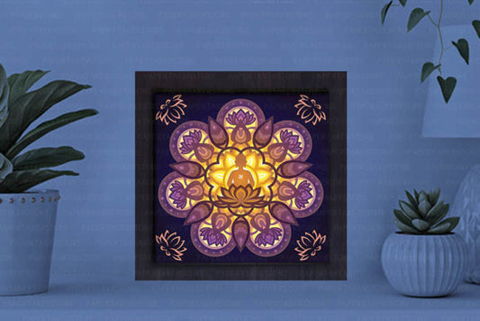 Buddha Paper Cut Light Box Graphics Template
